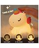 Azhari Cute Sitting Unicorn USB Rechargeable Silicone Night Light for Bedroom - Eye Protection Sleep Bedside Lamp Desk Lighting