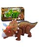 Bunie Walking Dinosaur Toy with Flashing Lights and Sound - Brown