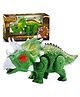 Bunie Walking Dinosaur Toy with Flashing Lights and Sound - Green