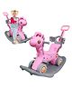 Bunie Ride-On Rocker Tuk Tuk Horse with Wheels for Kids - Pink
