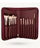 Mars Cosmetics Professional Makeup Brush Set With Leather Case | Soft Bristles | Easy To Hold (Pack of 12)
