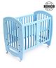 Babyhug Compacto 3 in 1 Cot Rocker Cum Study Table  Blue| Easy to Assemble| No Tools Required| Adjustable Height| Attach to Parent Bed | Wheels with Lock