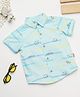 Milou Cotton Half Sleeves Animals Printed Shirt - Light Green