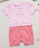Milou Cotton Half Sleeves Text Printed Romper - Pink