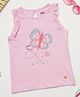 Milou Cotton Sleeveless Butterfly Printed Top - Pink