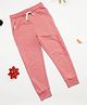 Milou Cotton Awesome Text Printed Joggers - Peach
