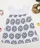 Milou Cotton Sleeveless Floral Motif Printed Dress - White & Black