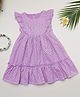Milou Cotton Sleeveless Schiffli Embroidered Dress - Violet