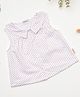 Milou Cotton Sleeveless Polka Dots Printed Top - White & Pink
