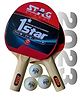 Stag Global 1 Star Table Tennis Playset, 2 Racket with 3 Balls 2024 model.