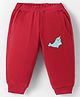Zero Knit Full Length Dolphin Printed Fleece & Woollen Bottom - Red