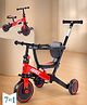 7 in 1 Folding Stroller Tricycle With Lightweight Easy Fold Compact Push Stroller - Red