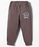 Zero Interlock Knit Full Length Lounge Pant With Text Print - Brown