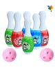 Rinish India Bowling Game Toy for Kids Set of 6 Large Pins & 2 Ball Toys Bowling Alley Set Premium Sports Learning Toys - Multicolor