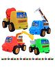 RINISH Unbreakable Construction Vehicle Toy Set for Kids JCB, Crane Truck, Cement Mixer & Dumper Truck Durable Realistic Construction Toys Perfect for Boys Girls & Children (Multi Colour)