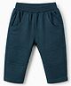 Zero Knit Full Length Solid Color Fleece Pant  with Cut & Sew Design - Teal Blue