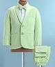 Babyhug Woven Full Sleeves Solid Colour 3 Piece Party Suit with Bow - Green & White