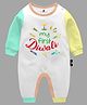 The Peppy Tend Diwali Theme 100% Cotton Full Sleeves My First Diwali Text Printed Romper - Multi Colour