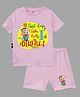 The Peppy Tend Diwali Theme 100% Cotton Half Sleeves Cant Keep Calm Its My First Diwali Text Printed Tee & Shorts Set - Pink