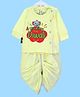 The Peppy Tend Diwali Theme 100% Cotton Full Sleeves Rocking My First Diwali Look Text Printed Kurta & Dhoti Set - Yellow