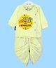 The Peppy Tend Diwali Theme 100% Cotton Full Sleeves My First Diwali With Mummy & Papa Text Printed Kurta & Dhoti Set - Yellow