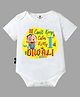 The Peppy Tend Diwali Theme 100% Cotton Half Sleeves Cant Keep Calm Its My First Diwali Text Printed Onesie - White