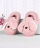 Oh! Pair Slip On Winter Shoes with Bunny Ears Applique - Dark Pink