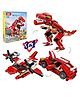 Elecart Roaring Power 3-in-1 Dinosaur Blocks Sports Car with Additional Brickable Models Ideal for Kids 6+