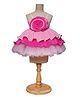 TINY MINY MEE Sleeveless Striped & Floral Applique Detailed Dress - Pink