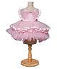 TINY MINY MEE Sleeveless Bow Applique & Smock Detailed Dress - Pink