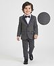 Mark & Mia Full Sleeves Solid 3 Piece Party Suit with Bow -  Charcoal Grey