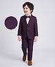 Mark & Mia Cotton Woven Full Sleeves Solid 3 Piece Party Suit With Bow - Violet