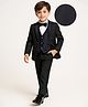Mark & Mia Cotton Woven Full Sleeves Solid Colour 4 Piece Party Suit With Bow - Black & White