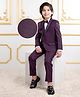 Mark & Mia Full Sleeves Solid Colour 3 Piece Party Suit with Bow - Wine
