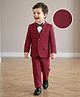 Mark & Mia Full Sleeves 4 Piece Party Suit with Blazer & Bow Detailing - Maroon & White
