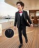 Mark & Mia Cotton Woven Full Sleeves Three Piece Party Suit with Blazer & Bow Detailing - Black