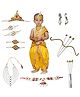 Kaku Fancy Dresses Dussehra Theme Ram Costume Set - Yellow
