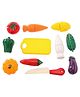 llittle fingers Realistic Vegetables Cutting Play Set with Chopping Board & Knife Multicolour - 20 Pieces