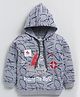 CUTOPIES Cotton Full Sleeves Around The World Text Printed Hooded Sweatshirt - Dark Grey