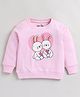 CUTOPIES Full Sleeves Rabbits & Heart Printed Sweatshirt - Pink
