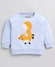 CUTOPIES Full Sleeves Fox & Number Printed Sweatshirt - Blue