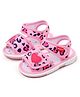 KIDLINGSS Heart Patch Cheetah Print Hollow Out Musical Sandals - Pink