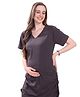 TUMMY Viscose Half Sleeves Solid Maternity Tee - Grey