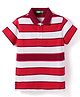UCB Cotton Knit Half Sleeves Polo T-Shirt with Strips Design - Red