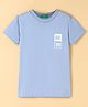 UCB Cotton Knit Half Sleeves  T-Shirt with Text Print - Light Blue