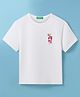 UCB Cotton Knit Half Sleeves Floral Printed T-Shirt - Off White