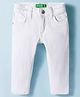 UCB Woven Full Length  Solid Colour Jeans - White