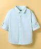 UCB Cotton Knit Full Sleeves Solid Color Shirt - Light Blue