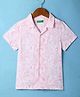 UCB Viscose Woven Half Sleeves Printed Shirt - Light Pink