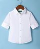 UCB Cotton Woven Full Sleeves Solid Shirt - White